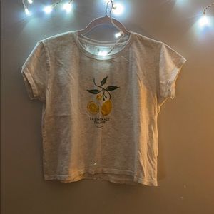 Light grey cropped graphic tee